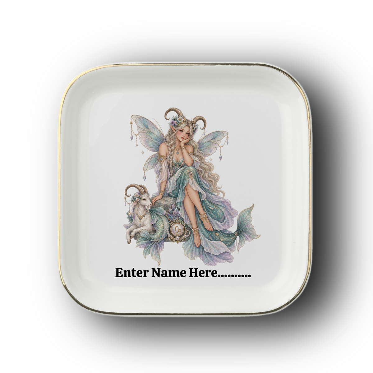 Personalized Zodiac Fairies Jewelry Plate