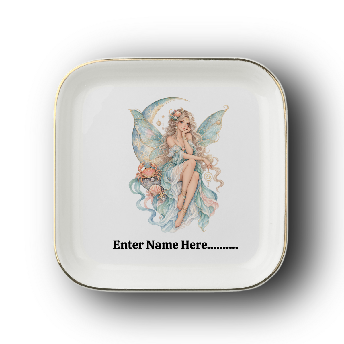 Personalized Zodiac Fairies Jewelry Plate