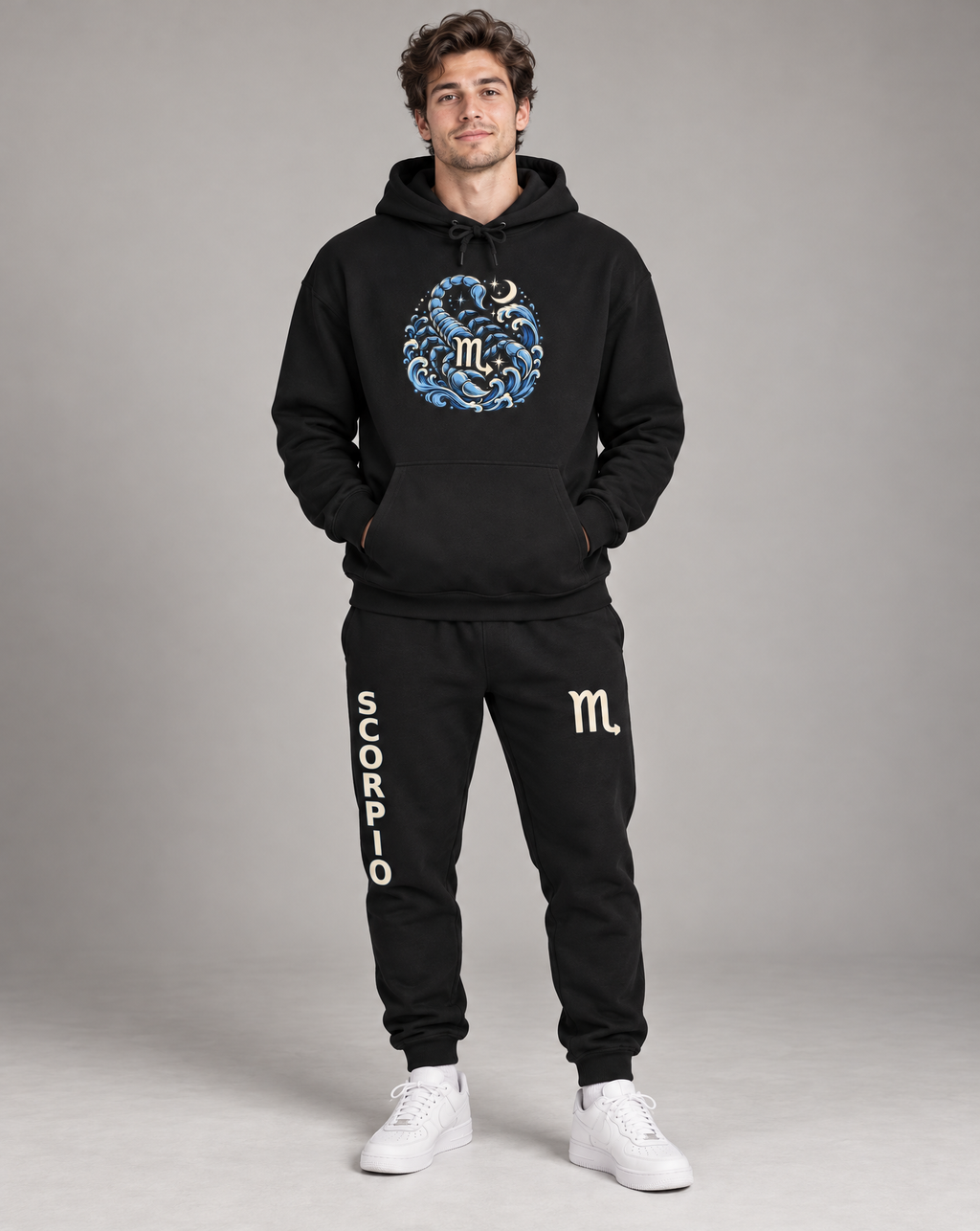 Zodiac Sign Sweatpants | Unisex Black Astrology Joggers