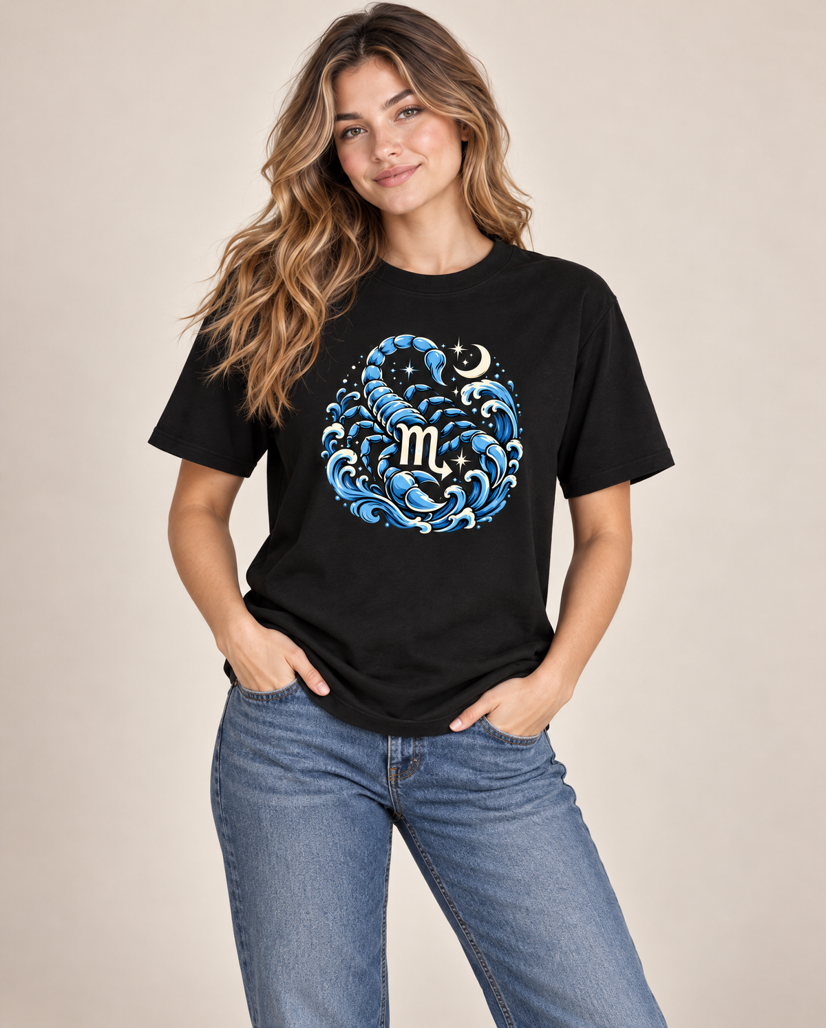 Scorpio Zodiac unisex heavy cotton tee lifestyle mockup