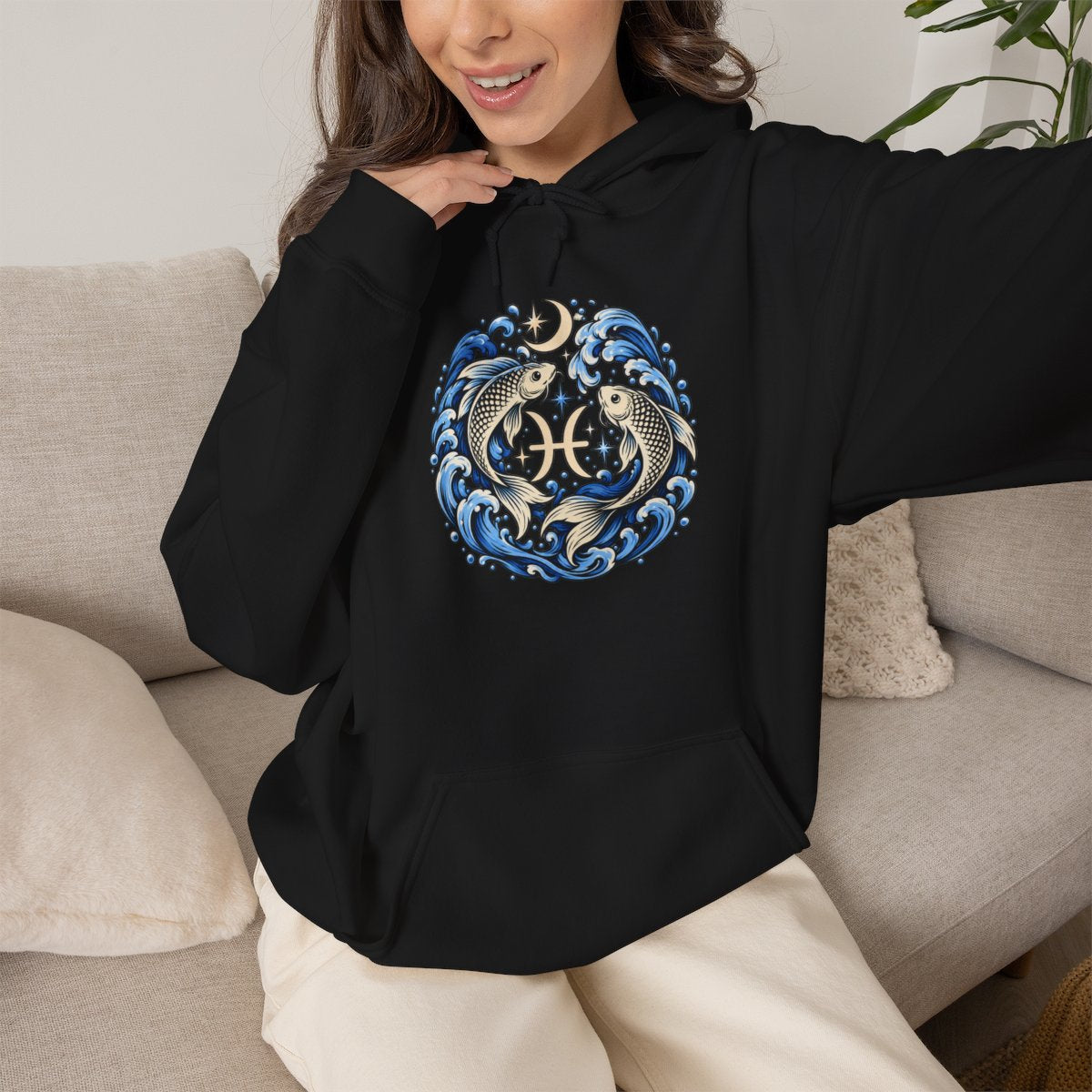 Zodiac Sign Hoodie | Unisex Black Astrology Sweatshirt