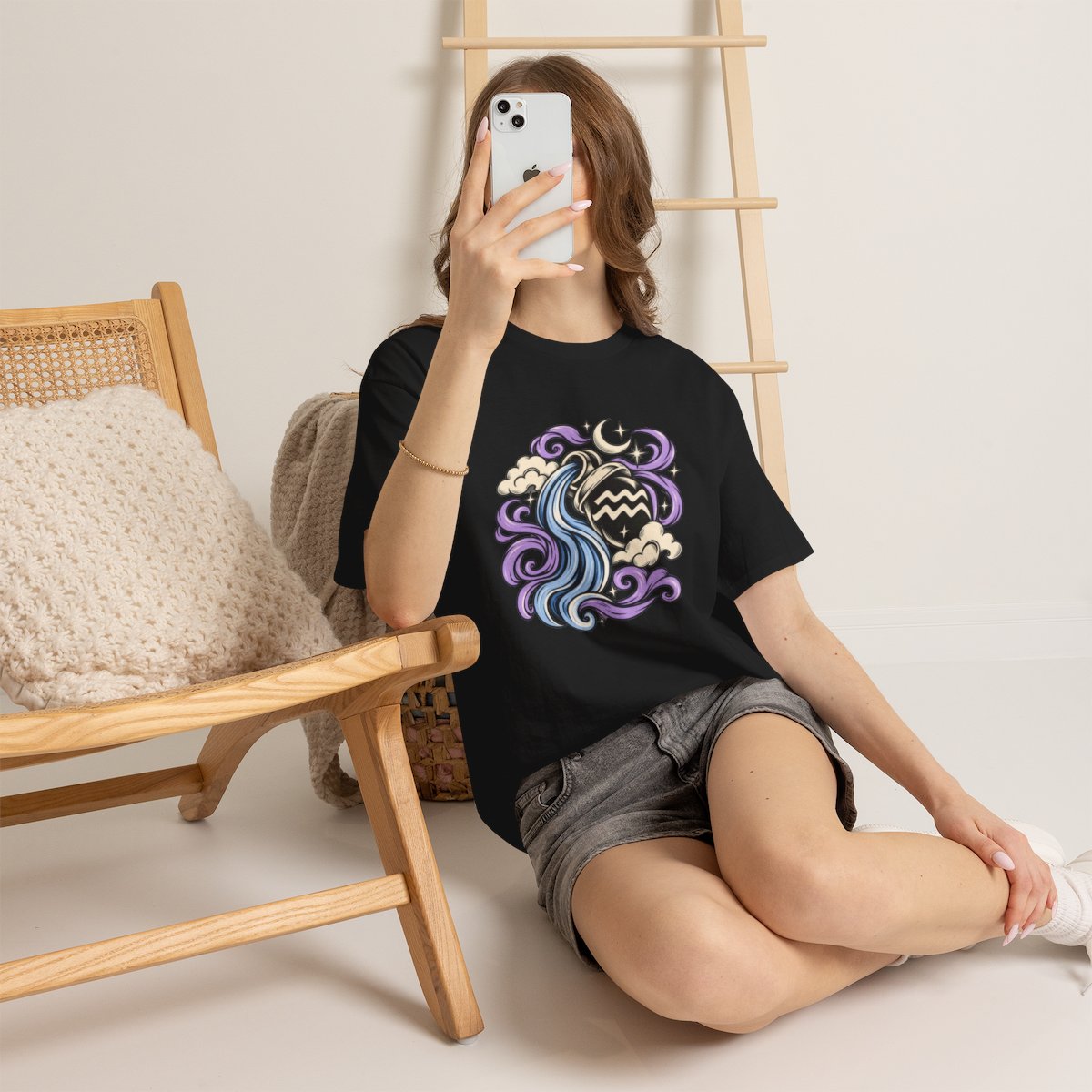 Zodiac Sign Tee | Unisex Black Heavy Cotton T-Shirt