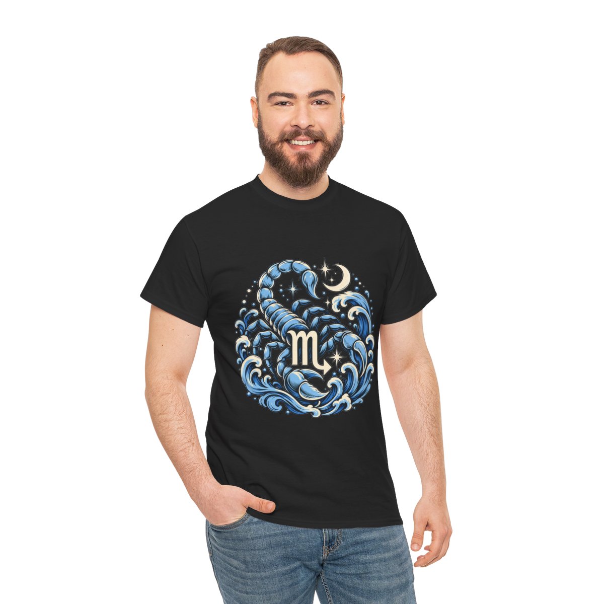 Zodiac Sign Tee | Unisex Black Heavy Cotton T-Shirt