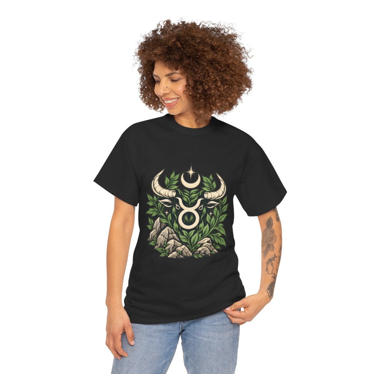 Zodiac Sign Tee | Unisex Black Heavy Cotton T-Shirt