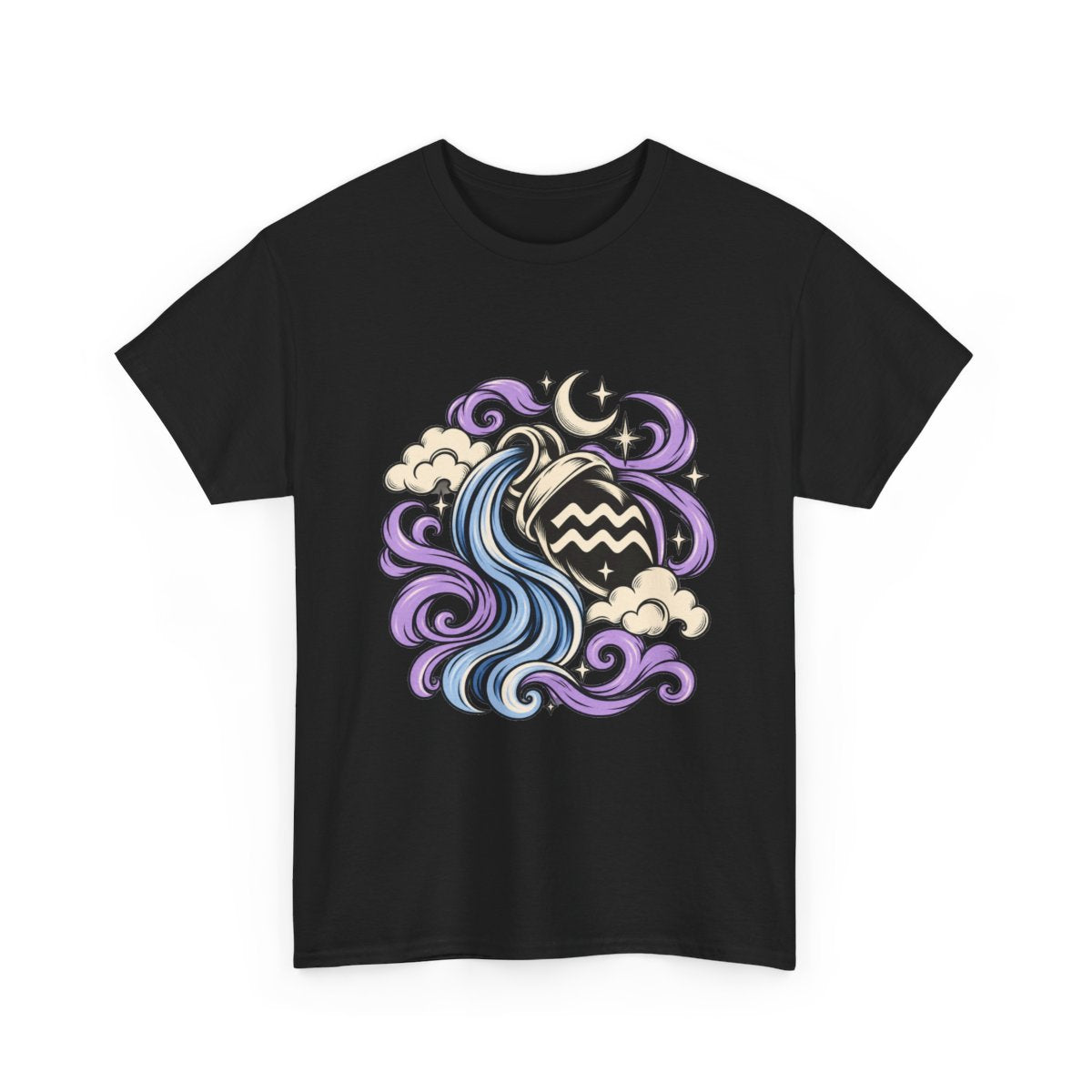 Zodiac Sign Tee | Unisex Black Heavy Cotton T-Shirt